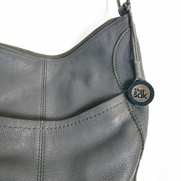 The Sak Gray Round Leather Shoulder Bag - Picture 6 of 6